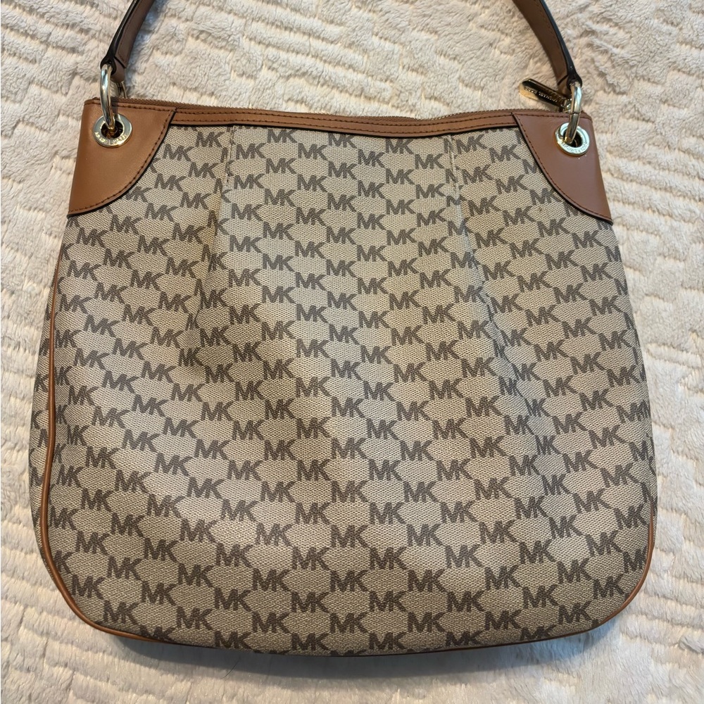Michael Kors Signature Khaki Shoulder Purse Handbag